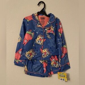 SpongeBob SquarePants Kids Pajama Set - Blue and Pink size XS 4/5- NWT
